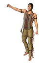3D Rendering Native American Man on White Royalty Free Stock Photo
