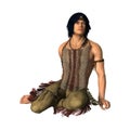 3D Rendering Native American Man on White Royalty Free Stock Photo