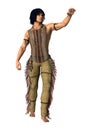 3D Rendering Native American Man on White Royalty Free Stock Photo