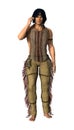 3D Rendering Native American Man on White Royalty Free Stock Photo