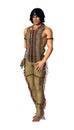 3D Rendering Native American Man on White Royalty Free Stock Photo