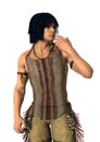 3D Rendering Native American Man on White Royalty Free Stock Photo