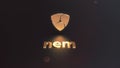 3D Rendering of NEM cryptocurrency golden logo Royalty Free Stock Photo