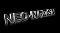 3D rendering neo-nazism word fascism concept letter design isolated on black background