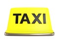 3d rendering of neon light yellow taxi sign isolated on white ba