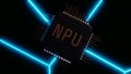 3d rendering of Neural Processing Unit called NPU processor Royalty Free Stock Photo