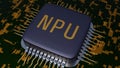 3d rendering of Neural Processing Unit on motherboard Royalty Free Stock Photo