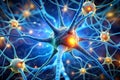 3D Rendering of Neuron and Neural Network Royalty Free Stock Photo