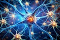 3D Rendering of Neuron and Neural Network Royalty Free Stock Photo