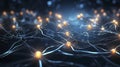 3d rendering of neurons in human body with glowing lightbulbs Generative AI