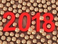 3D rendering 2018 New Year red digits