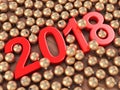 3D rendering 2018 New Year red digits