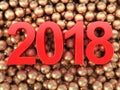 3D rendering 2018 New Year red digits