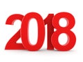 3D rendering 2018 New Year red digits