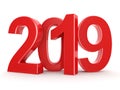 3D rendering 2019 New Year red digits