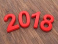 3D rendering 2018 New Year red digits