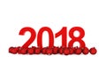 3D rendering 2018 New Year red digits