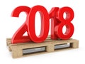 3D rendering 2018 New Year red digits