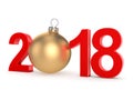 3D rendering 2018 New Year red digits