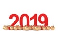 3D rendering 2019 New Year red digits