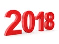 3D rendering 2018 New Year red digits