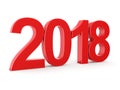 3D rendering 2018 New Year red digits