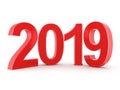 3D rendering 2019 New Year red digits