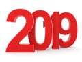 3D rendering 2019 New Year red digits