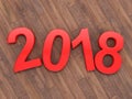 3D rendering 2018 New Year red digits