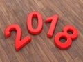 3D rendering 2018 New Year red digits