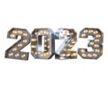 3d rendering 2023 new year text effect