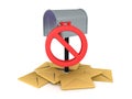 3D Rendering of no more junk mail concept image Royalty Free Stock Photo