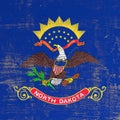 Scratched North Dakota flag