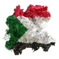 North Sudan flag liquid