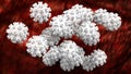 3d rendering of novel coronavirus concept responsible for asian flu outbreak and coronaviruses influenza