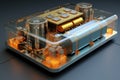 3d rendering of nuclear battery technology