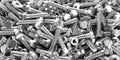 3d rendering nuts and bolts background