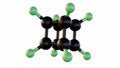 3d rendering of Octafluorocubane or perfluorocuban