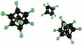 3d rendering of Octafluorocubane or perfluorocuban