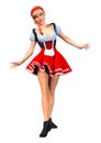 3D Rendering Octoberfest Girl on White