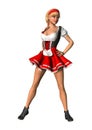 3D Rendering Octoberfest Girl on White