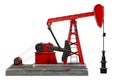 3d rendering of oil pump jack or nodding horse pumping unit, isolated on white background with clipping. Royalty Free Stock Photo