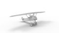 3D rendering of a old vintage airplane classic small light isolated model