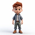 3d Oliver: Full Body High And Tight Hairstyle On White Background