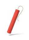 3d rendering of one red TNT dynamite stick isolated on white background