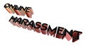 3D rendering online harassment word - cyberbullying concept letter design Royalty Free Stock Photo