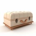 White Suitcase With Leather Cover - Daz3d Style 3d Render Royalty Free Stock Photo