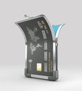 3d Rendering of Open Credit card, clipping path included