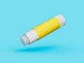 3D rendering of an open paper glue stick flying in the air with a blue background Royalty Free Stock Photo