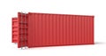 3d rendering of open red shipping container isolated on white background Royalty Free Stock Photo